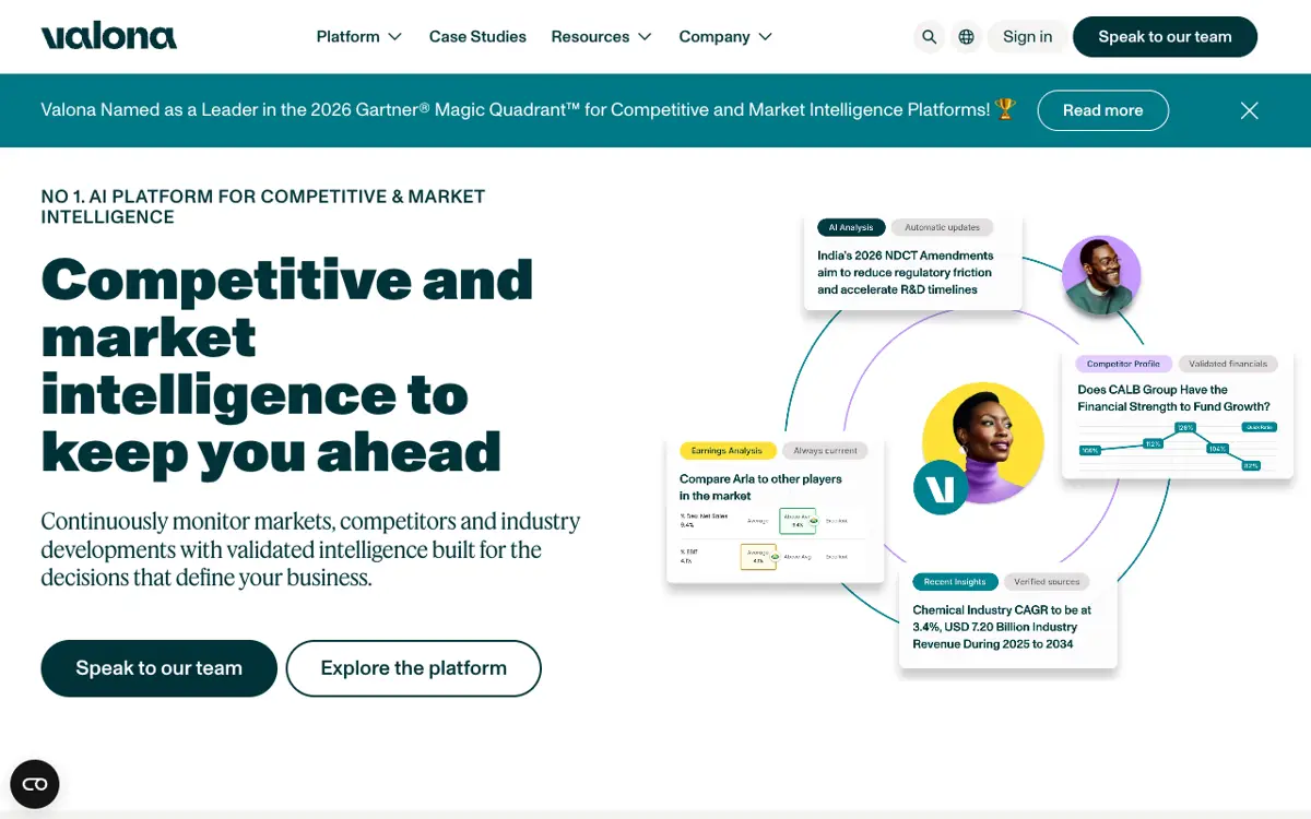 Valona Intelligence homepage